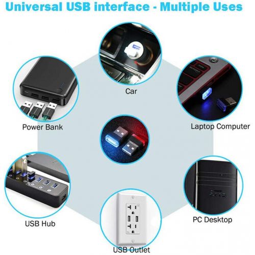  ICBEAMER Blue Universal USB Interface Plug-in Miniature Night Light LED Car Interior Trunk Ambient Atmosphere [1 pc]