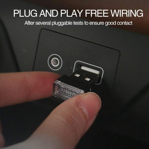  ICBEAMER Blue Universal USB Interface Plug-in Miniature Night Light LED Car Interior Trunk Ambient Atmosphere [1 pc]