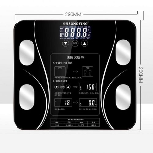  ICCUN 180KG Digital Smart Touch Body Fat Scale Measures Weight Fat Water Muscle Mass Digital