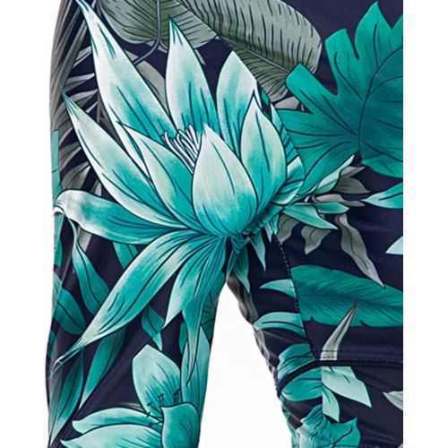  iCJJL Womens Long Sleeve Surfing Suit Wetsuit One-Piece Swimsuit Tropical Leaf Print Scuba Diving Snorkeling Swimming Kayak Wetsuit