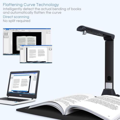  iCODIS X9 Book Scanner & Document Camera: 21MP High Definition Portable Capture Size A3 Compact USB Doc Cam with Curve-Flatten & OCR Technology for Teachers Remote Education