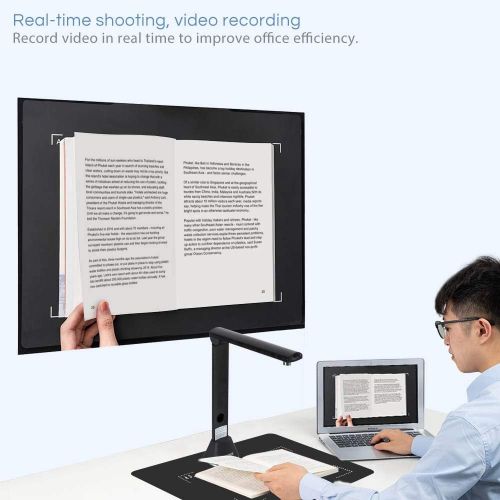  iCODIS X9 Book Scanner & Document Camera: 21MP High Definition Portable Capture Size A3 Compact USB Doc Cam with Curve-Flatten & OCR Technology for Teachers Remote Education