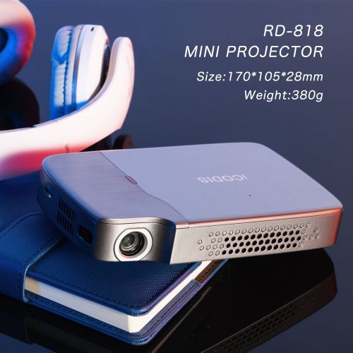  ICODIS iCODIS RD-818 Mini Projector, DLP Support 1080P, 2000 Lumens Perfect For Entertainment Business, Portable Size & 120 Display, Build in rechargeable Battery, Pico Video Projectors