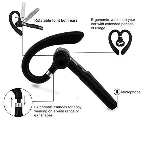  [아마존 핫딜]  [아마존핫딜]ICOMTOFIT Bluetooth Headset, Wireless Bluetooth Earpiece V4.1 8-10 Hours Talktime Stereo Noise Cancelling Mic, Compatible iPhone Android Cell Phones Driving/Business/ Office (Black)