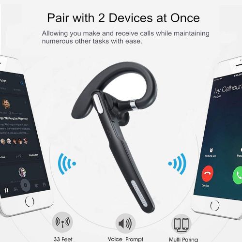  [아마존 핫딜]  [아마존핫딜]ICOMTOFIT Bluetooth Headset, Wireless Bluetooth Earpiece V4.1 8-10 Hours Talktime Stereo Noise Cancelling Mic, Compatible iPhone Android Cell Phones Driving/Business/ Office (Black)