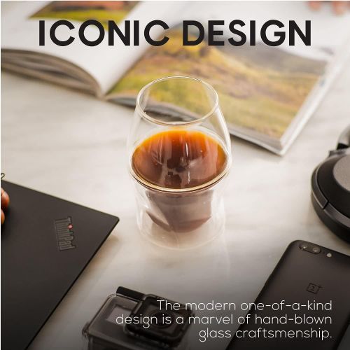  [아마존베스트]ICOSA Living AVENSI Coffee Enhancing Cups Mugs Glasses (Full collection: 3 glasses (VIDA, SENTI, ALTO), Handblown Borosilicate Glass)