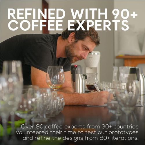  [아마존베스트]ICOSA Living AVENSI Coffee Enhancing Cups Mugs Glasses (Full collection: 3 glasses (VIDA, SENTI, ALTO), Handblown Borosilicate Glass)
