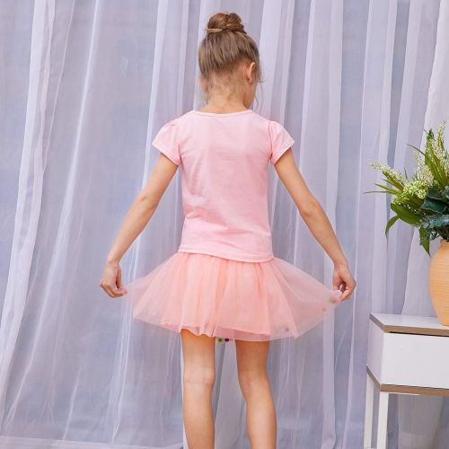  ICOSY Unicorn Tutu Dress Sequin Unicorn Outfits Birthday Party Dress Tutu Skirt Unicorn Costume with Tops Tees 2-6 Years