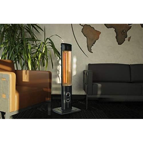  [아마존베스트]ICQN 2300 Watt Standing Heater | 4 Heat Settings with Remote Control and Extension Cable | Carbon Infrared Heater for Indoor and Outdoor Use | Patio Heater | IP20 | Digital Display