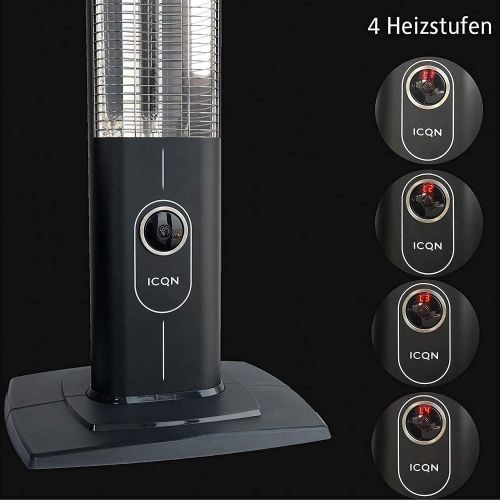  [아마존베스트]ICQN 2300 Watt Standing Heater | 4 Heat Settings with Remote Control and Extension Cable | Carbon Infrared Heater for Indoor and Outdoor Use | Patio Heater | IP20 | Digital Display