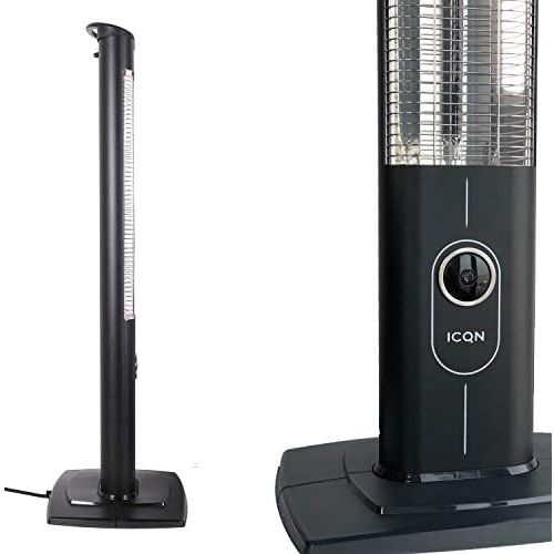  Icqn 2300 Watt Standing Heater, 4 Heat Settings via Remote Control, Carbon Infrared Heater for Indoor and Outdoor Use, Patio Heater, Digital Display