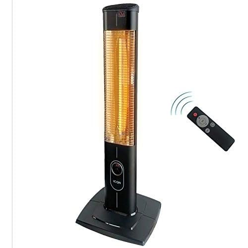  Icqn 2300 Watt Standing Heater, 4 Heat Settings via Remote Control, Carbon Infrared Heater for Indoor and Outdoor Use, Patio Heater, Digital Display