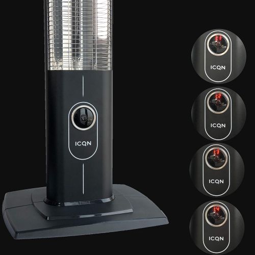  Icqn 2300 Watt Standing Heater, 4 Heat Settings via Remote Control, Carbon Infrared Heater for Indoor and Outdoor Use, Patio Heater, Digital Display