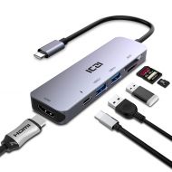 USB C Hub, ICZI USB C HDMI 4k Adapter with 2 USB 3.0 Port, SD Card Reader, TF Card, PD Port for MacBook Pro 2018/2017, Thinkpad x 1 Carbon, ChromeBook Pixel and Samsung Dex Mode (A
