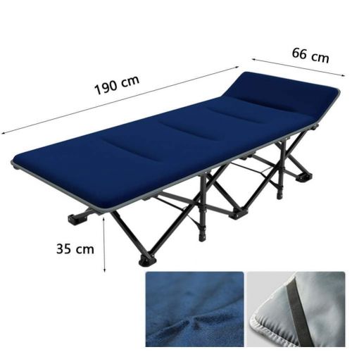 ICampingbed Folding Beach Camping Bed- Comfortable Pillow Part Height Durable 1200D Oxford Fabric, Office Lounger Bed- Easy Set Up for Camp Office Sleeping