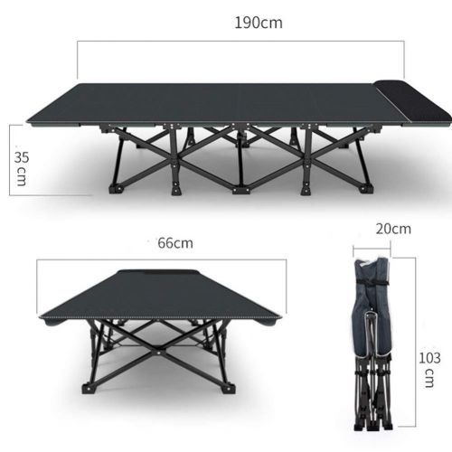  ICampingbed Single Bed Aluminium Frame- Extra Wide Sturdy for Camp Office Sleeping w/Pillow, Folding Camping Cots- Heavy Duty Design Holds Adults Kids Up to 400 Lbs