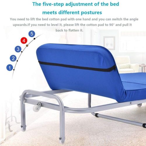  ICampingbed Folding Beach Camping Bed- Comfortable Memory Cotton Mat Backrest Can Be Adjusted, Office Lounger Bed- Adults Kids Camping Traveling Home Lounging Sleeping