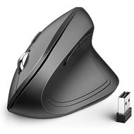 Ergonomic Mouse, iClever WM101 Wireless Vertical Mouse 6 Buttons with Adjustable DPI 1000/1600/2000/2400 Comfortable 2.4G Optical Ergo Mouse for Laptop, Computer, Desktop, Windows,