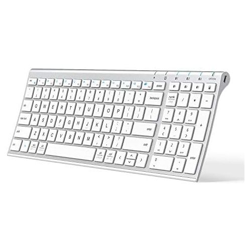  [아마존베스트]iClever BK10 Bluetooth Keyboard, Multi Device Keyboard Rechargeable Bluetooth 5.1 with Number Pad Ergonomic Design Full Size Stable Connection Keyboard for iPad, iPhone, Mac, iOS,