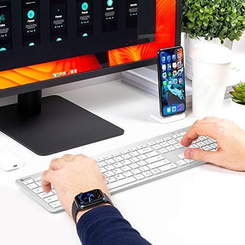  [아마존베스트]iClever GK08 Wireless Keyboard and Mouse - Rechargeable Wireless Keyboard Ergonomic Full Size Design with Number Pad, 2.4G Stable Connection Slim White Keyboard and Mouse for Windo