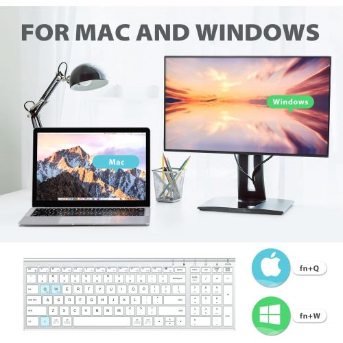  [아마존베스트]iClever GK03 Wireless Keyboard and Mouse Combo - 2.4G Portable Wireless Keyboard Mouse, Rechargeable Battery Ergonomic Design Full Size Slim Thin Stable Connection Adjustable DPI,