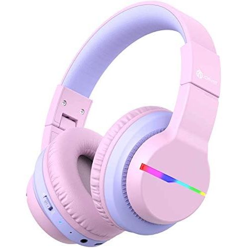  [아마존베스트]iClever Bluetooth Childrens Headphones, Coloured LED Lights, Childrens Headphones Over-Ear with 74/85/94dB Volume Limitation, 40 Hours Playtime, Bluetooth 5.0, Built-in Microphone