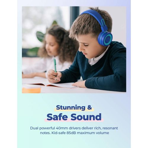 [아마존베스트]iClever 2 Pack Bluetooth Childrens Headphones, Headphones for Children with MIC, Volume Control, Adjustable Headband, Foldable, Childrens Headphones on Ear for School