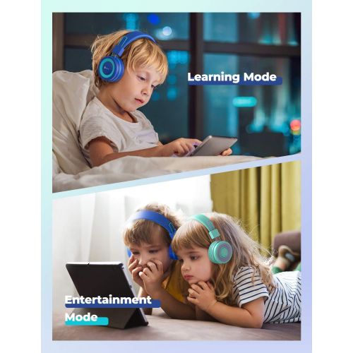  [아마존베스트]iClever 2 Pack Bluetooth Childrens Headphones, Headphones for Children with MIC, Volume Control, Adjustable Headband, Foldable, Childrens Headphones on Ear for School