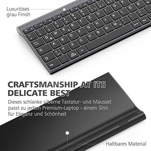  [아마존베스트]iClever GK03 2.4G Keyboard Mouse Set Wireless Aluminium Wireless Slim Keyboard QWERTZ Layout (German Language) for Computer/Desktop/PC/Laptop/Surface/Smart TV and Windows 10/8/7/Vi