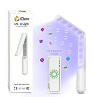 IClevr UV Light Sanitizer Wand - Upgraded to 14W High Potency Portable Foldable UVC Sanitizing Handheld Rechargeable Germicidal Disinfection for Home, Office, Travel - Transparency UVC Te