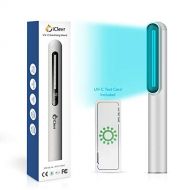 IClevr UV-C Light Sanitizer Wand - Powerful 253nm UV Sterilizer Rechargeable Handheld Ultraviolet Portable 99.99% Disinfection for Home, Office, Travel - Total Transparency UVC Test Card