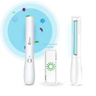 IClevr UV-C Light Sanitizer Wand - Powerful 253nm UV Sterilizer Rechargeable Handheld Ultraviolet Portable 99.99% Disinfection for Home, Office, Travel - Total Transparency with UVC Test