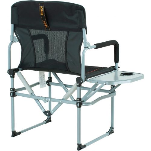  iClimb Heavy Duty Compact Camping Folding Mesh Chair with Side Table and Handle