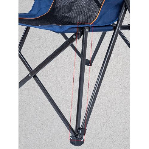 iClimb Heavy Duty Hard Arm Camping Folding Mesh Chair with Cup Holder, Bottle Opener and Carry Bag