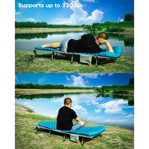  [아마존베스트]iClimb Super Easy Assemble Folding Cot Ultralight Compact Heavy Duty with Carry Bag for Adults Camping Backpacking