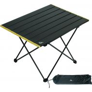 iClimb Ultralight Compact Camping Alu. Folding Table with Carry Bag, Two Size (Black - L)