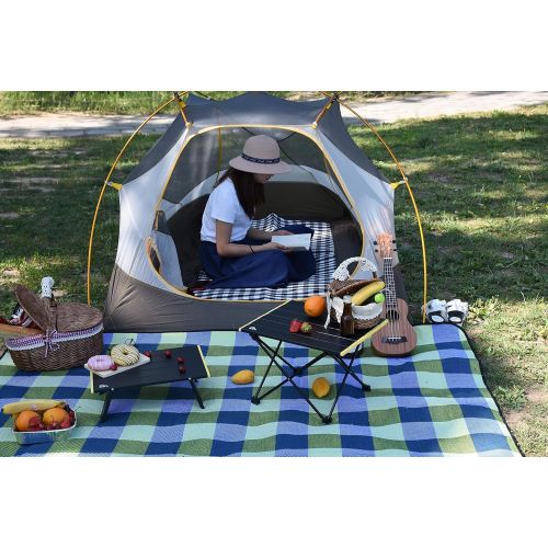  iClimb Ultralight Compact Mini Beach Picnic Alu. Folding Table with Carry Bag, Two Size (Black - L)