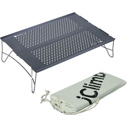  iClimb Mini Solo Folding Table Ultralight Compact for Backpacking Camping Hiking Beach Picnic (Gunmetal, S)