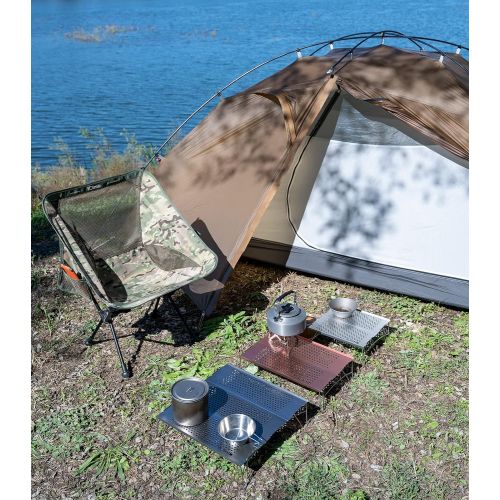  iClimb Mini Solo Folding Table Ultralight Compact for Backpacking Camping Hiking Beach Picnic (Gunmetal, S)