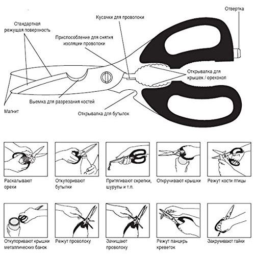  ICook iCook Multipurpose Shears Multifunction Kitchen Scissors