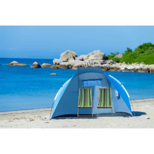  ICorer iCorer Extra Large Outdoor Portable EasyUp Beach Cabana Tent Sun Shelter Sunshade, 94.5 L x 47.2 W x 55 H