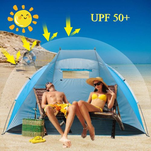  ICorer iCorer Extra Large Outdoor Portable EasyUp Beach Cabana Tent Sun Shelter Sunshade, 94.5 L x 47.2 W x 55 H