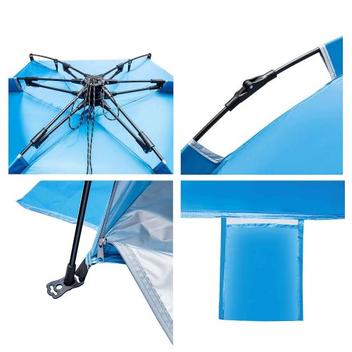  ICorer iCorer Beach Tent-Outdoors Easy Up Cabana Tent Sun Shelter Beach Umbrella, Deluxe Large for 4 Person Blue