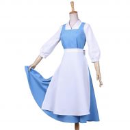 ICos iCos Womens Princess French Apron Maid Dress Blue Halloween Cosplay Costume