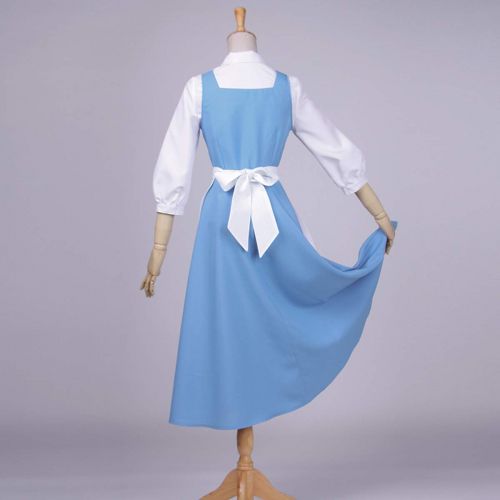  ICos iCos Womens Princess French Apron Maid Dress Blue Halloween Cosplay Costume