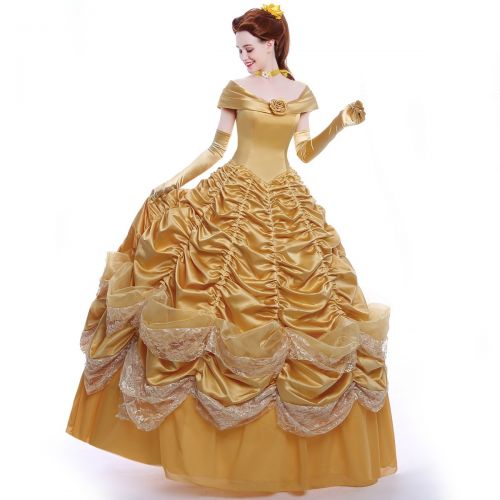  ICos iCos Girl Princess Belle Layered Off Shoulder Dress Palace Queen Costume Halloween