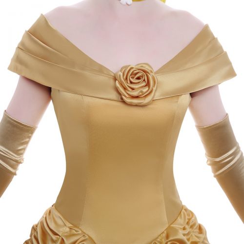  ICos iCos Girl Princess Belle Layered Off Shoulder Dress Palace Queen Costume Halloween