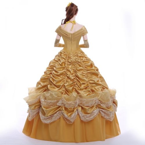  ICos iCos Girl Princess Belle Layered Off Shoulder Dress Palace Queen Costume Halloween