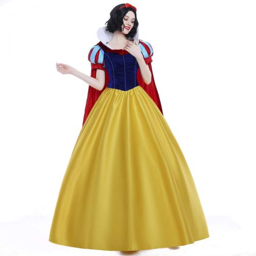  ICos iCos Women Enchanted Princess Costume Dress Up Cosplay Party with Red Cloak Headband