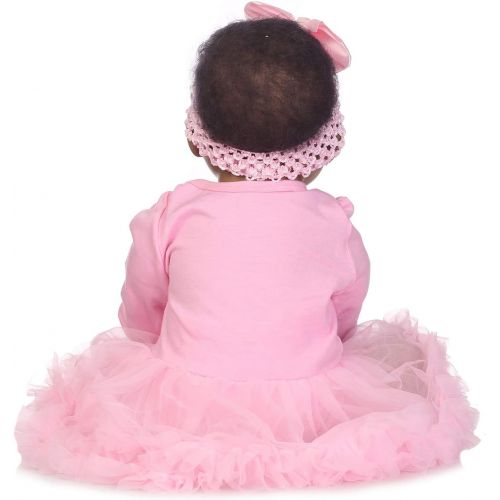  ICradle iCradle 22 55cm Crafted Pink Dress Soft Vinyl Silicone Lovely Handmade Real Life Like Reborn Baby Doll Realistic American India Style Newborn Dolls Alive Magnet Pacifier Xmas Gift